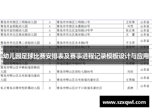 幼儿园足球比赛安排表及赛事进程记录模板设计与应用